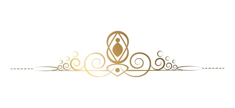 Monogram. Vector illustration. Design elements with a twisting gold pattern with イラスト素材
