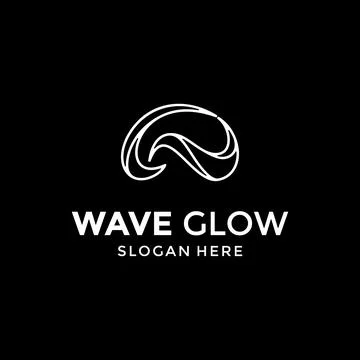 Monogram wave icon logo vector design Stock Illustration