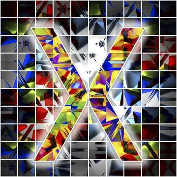 Monogram X with kaleidoscope pattern Stock Illustration