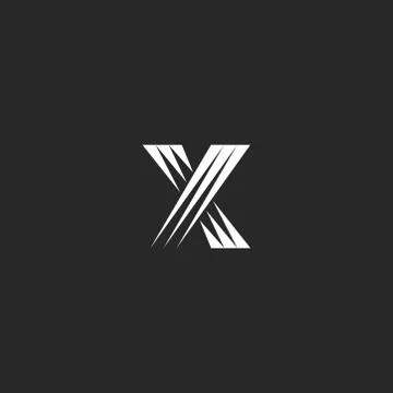 Monogram X letter logo design element, overlapping black and white lines shap Stock Illustration