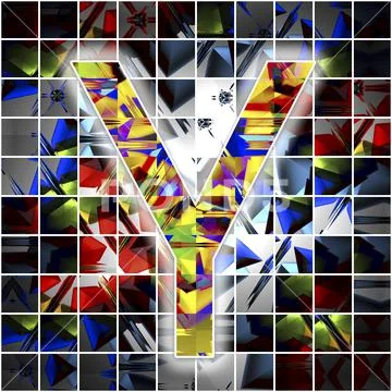 Monogram Y with kaleidoscope pattern Illustrazione stock
