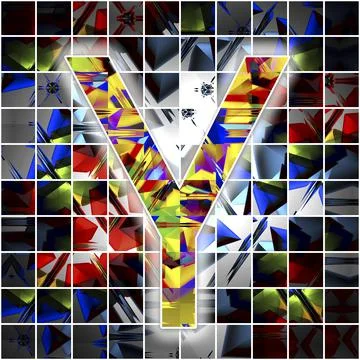 Monogram Y with kaleidoscope pattern Stock Illustration