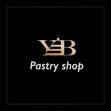 Monogram YB inside which a piece of cake is depicted Stock Illustration