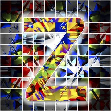 Monogram Z with kaleidoscope pattern Stock Illustration