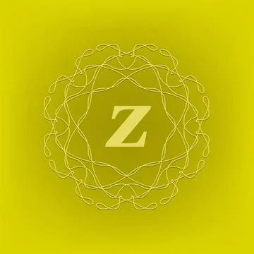 Monogram Z Simple Monogram Z Design Template on Green Background Copyright... Stock Photos