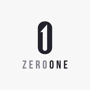 Monogram Zero and one logo icon vector template on white background Stock Illustration