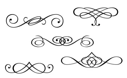 Monograms and swirl elements Stock Illustration