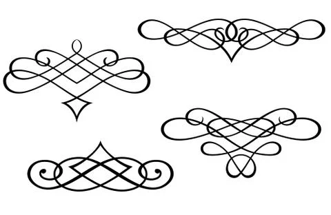 Monograms and swirl elements Stock Illustration