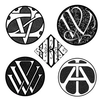 Monograms set. Vector Stock Illustration