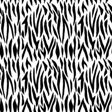 Monohcrome zebra seamless pattern. Abstract leather strips exotic print in bl Stock Illustration