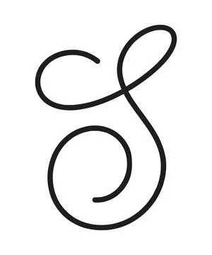 Monoline cursive S letter for branding and editorial layouts Stock Illustration