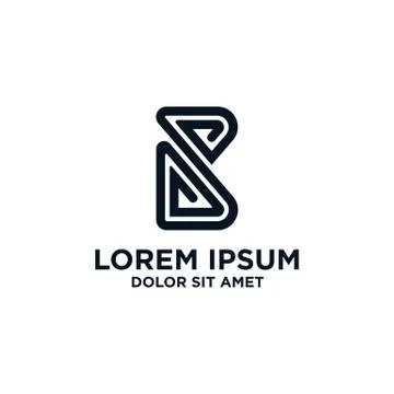 Monoline initial B logo design vector unique modern Stock Illustration