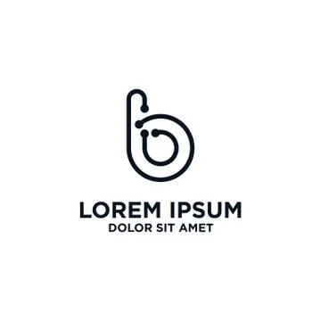 Monoline initial B logo design vector unique modern Stock Illustration