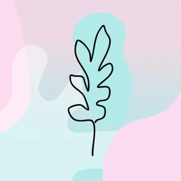 Monoline leaf of tree logo. Outline emblem in linear style. Vector abstract icon Illustrazione stock