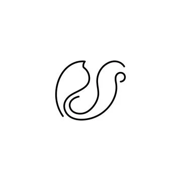 Monoline minimalistic squirrel logo icon vector inspiration Illustrazione stock