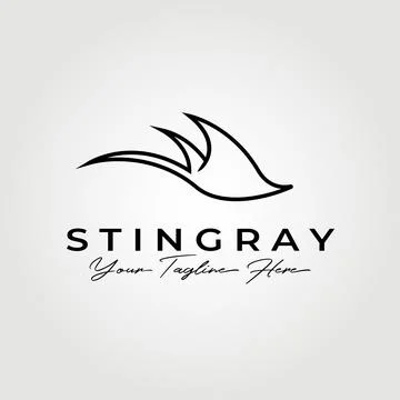 Monoline stingray logo vector illustration design graphic Stock Illustration