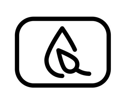 Monoline vector drop and leaf Logo icon. Symbol Simple Nature button for web Illustrazione stock