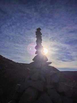 Monolith blue sky cloud rocks Stock Photos