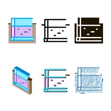 Monolithic foundation icon vector outline variety Stock Illustration