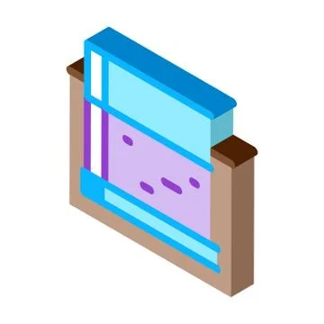 Monolithic foundation isometric icon vector illustration Stock Illustration