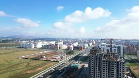 Monolithic frame construction of the building. Solid walls of concrete. Stock Footage 218731729
