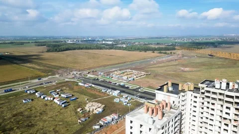 Monolithic frame construction of the building. Solid walls of concrete. Stock Footage 218732385