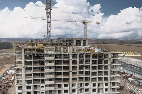 Monolithic frame construction of the building. Solid walls of concrete. 写真素材