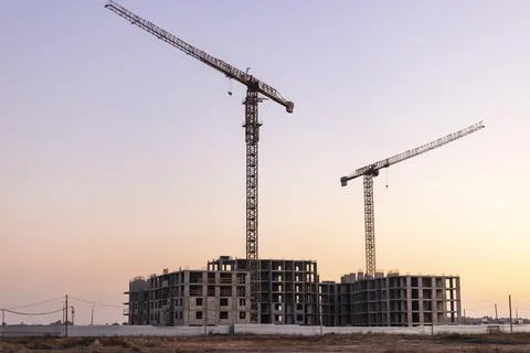 Monolithic frame construction of the building. Solid walls of concrete. 写真素材