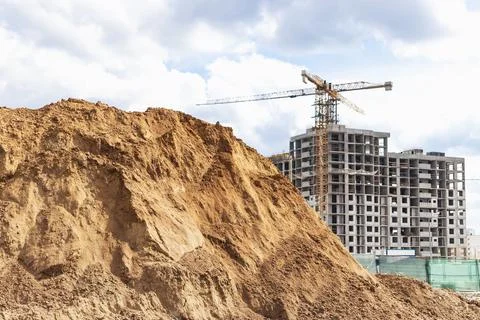Monolithic frame construction of the building. Solid walls of concrete. Foto stock