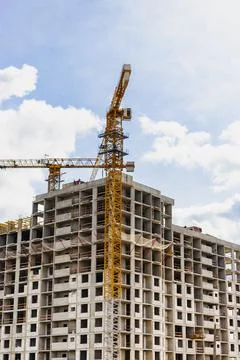 Monolithic frame construction of the building. Solid walls of concrete. 스톡 사진