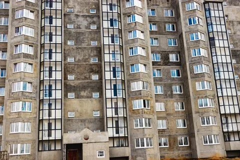 Monolithic frame construction of the building. Solid walls of concrete. Stock-Fotos