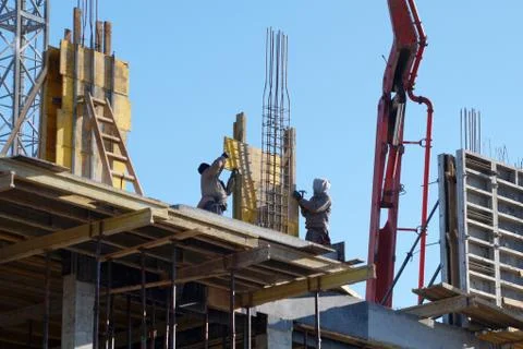 Monolithic housing construction Stock Photos