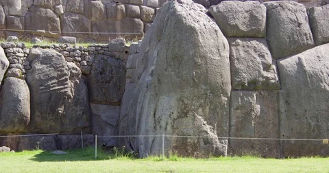 Monolithic/ Megalithic Corner Stone Block of  Wall in Sacsayhuaman Video stock 78740247