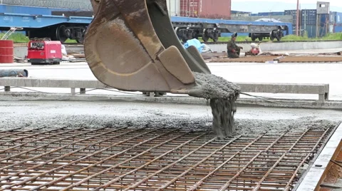 The monolithic pouring of the foundation Stock Footage 61523594