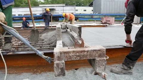 The monolithic pouring of the foundation Stock Footage 61524433