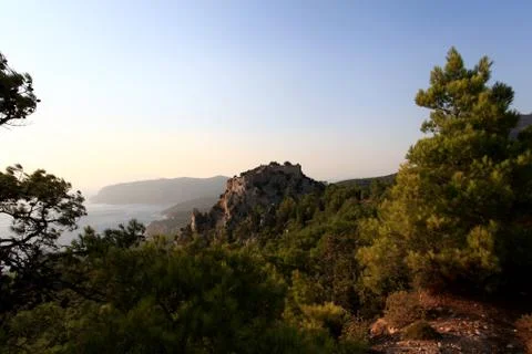 Monolithos castle Stock Photos