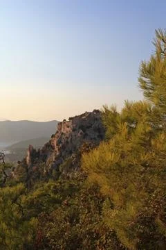 Monolithos castle Stock Photos
