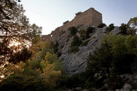 Monolithos castle Stock Photos