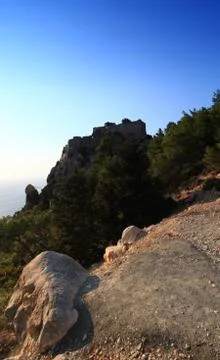 Monolithos castle Stock Photos