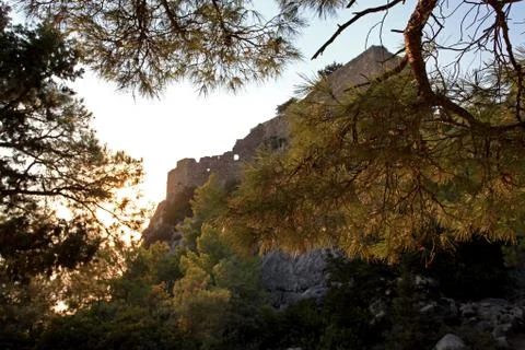 Monolithos castle Stock Photos