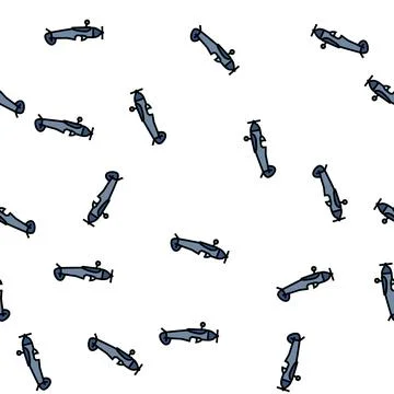 Monoplane airplane aircraft vector seamless pattern Stock Illustration