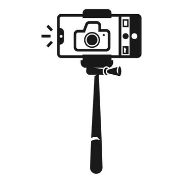 Monopod selfie con, simple style Stock Illustration