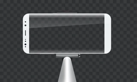 Monopod Selfie stick with empty smartphone screen for your design. Illustrazione stock