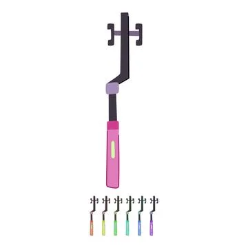 Monopod selfie stick vector cartoon graphic Stock Illustration