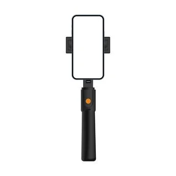 Monopod With Smartphone Blank Vertical Screen Stock Illustration