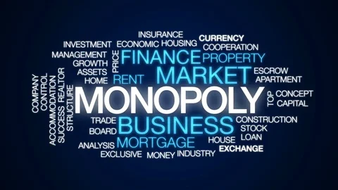 Monopoly animated word cloud, text design animation. Stock Footage 74977693