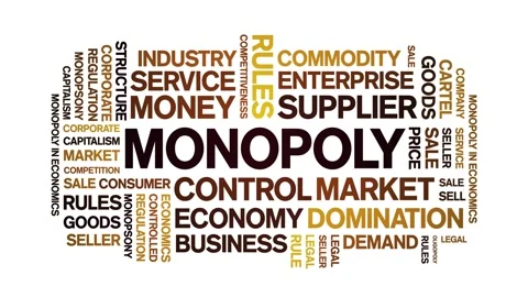 Monopoly animated word cloud,animation tag kinetic typography seamless loop. Stock Footage 283441106