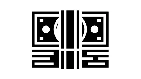 Monopoly banknotes pack glyph icon animation Stock Footage 164589891