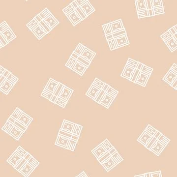 Monopoly banknotes pack line seamless pattern Stock Illustration