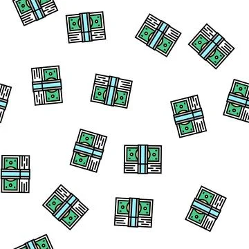 Monopoly banknotes pack vector seamless pattern Stock Illustration